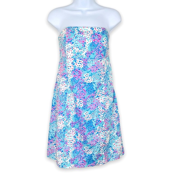Lilly Pulitzer Dresses & Skirts - Lilly Pulitzer Franco Strapless Dress in Dot Dot Hop Print Size 8